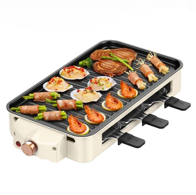 1500W Electric Smokeless BBQ Grill, 2-in-1 Indoor Griddle & Hot Plate