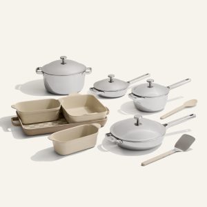 Titanium Pro Cookware + Bakeware Set - Chrome/Steam